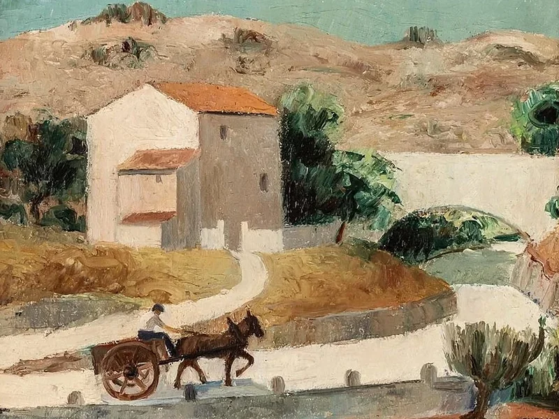 1884-Werner Koch - Carro trainato da cavalli in Provenza